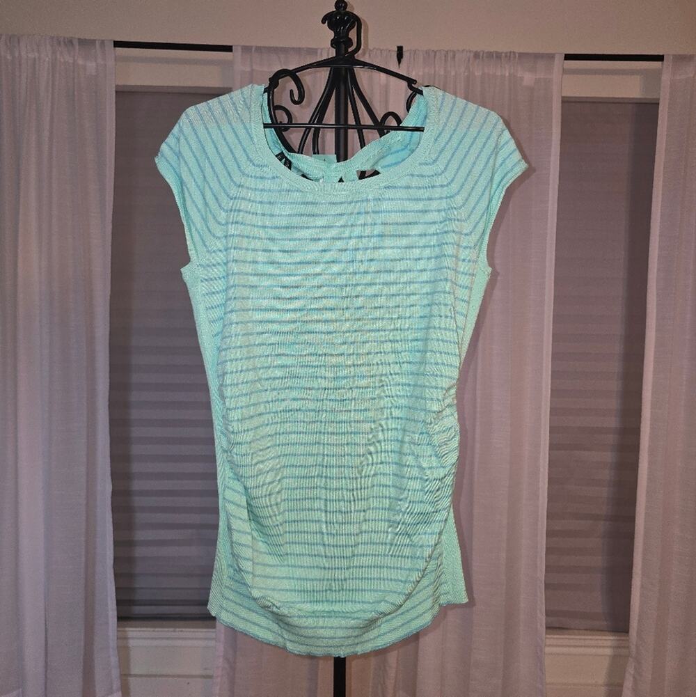 Maurices Aqua Striped Muscle Tee